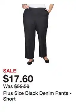 Belk Plus Size Black Denim Pants - Short offer