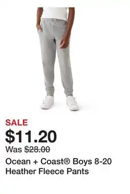 Belk Ocean + Coast Boys 8-20 Heather Fleece Pants offer