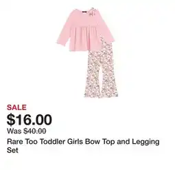 Belk Rare Too Toddler Girls Bow Top and Legging Set offer