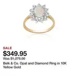 Belk Belk & Co. Opal and Diamond Ring in 10K Yellow Gold offer