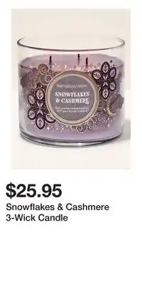 Bath & Body Works Snowflakes & Cashmere 3-Wick Candle offer