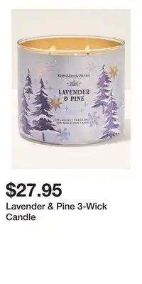 Bath & Body Works Lavender & Pine 3-Wick Candle offer