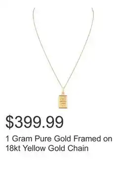 Costco 1 Gram Pure Gold Framed on 18kt Yellow Gold Chain offer