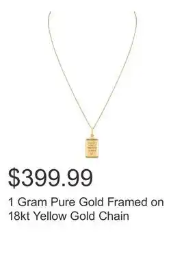 Costco 1 Gram Pure Gold Framed on 18kt Yellow Gold Chain offer