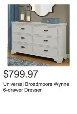 Costco Universal Broadmoore Wynne 6-drawer Dresser offer