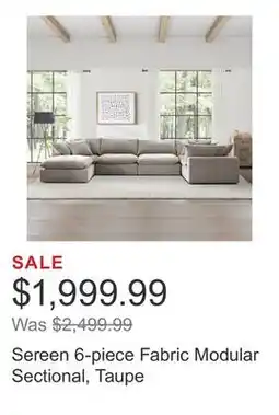 Costco Sereen 6-piece Fabric Modular Sectional, Taupe offer