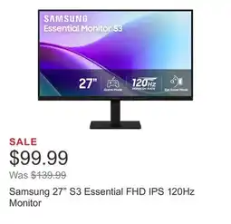 Costco Samsung 27 S3 Essential FHD IPS 120Hz Monitor offer