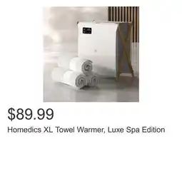 Costco Homedics XL Towel Warmer, Luxe Spa Edition offer