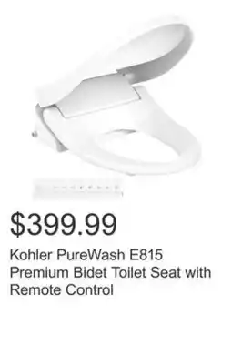 Costco Kohler PureWash E815 Premium Bidet Toilet Seat with Remote Control offer