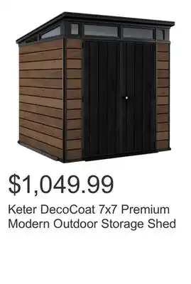 Costco Keter DecoCoat 7x7 Premium Modern Outdoor Storage Shed offer