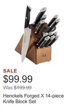 Costco Henckels Forged X 14-piece Knife Block Set offer