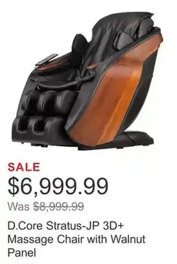 Costco D.Core Stratus-JP 3D+ Massage Chair with Walnut Panel offer