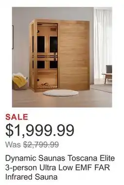 Costco Dynamic Saunas Toscana Elite 3-person Ultra Low EMF FAR Infrared Sauna offer