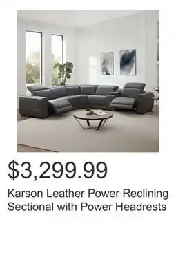 Costco Karson Leather Power Reclining Sectional with Power Headrests offer