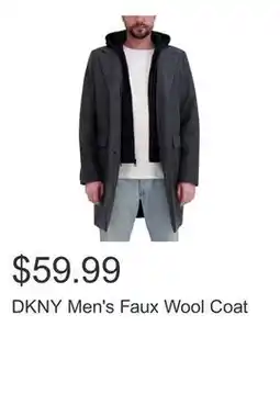 Costco DKNY Men's Faux Wool Coat offer