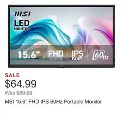 Costco MSI 15.6 FHD IPS 60Hz Portable Monitor offer
