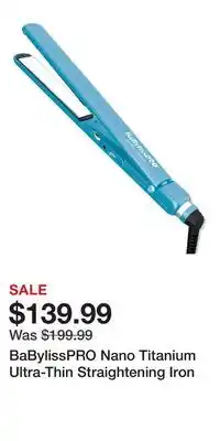 Ulta Beauty BaBylissPRO Nano Titanium Ultra-Thin Straightening Iron offer