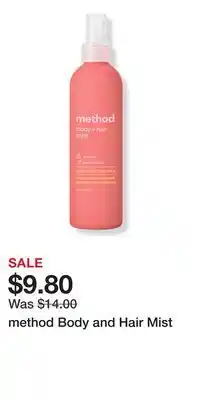 Ulta Beauty method Body and Hair Mist offer