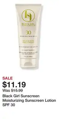 Ulta Beauty Black Girl Sunscreen Moisturizing Sunscreen Lotion SPF 30 offer