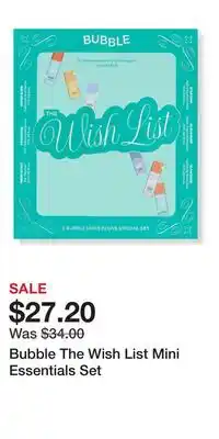 Ulta Beauty Bubble The Wish List Mini Essentials Set offer
