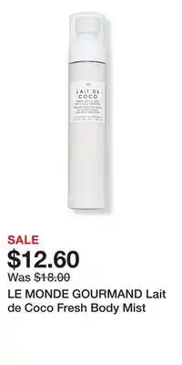 Ulta Beauty LE MONDE GOURMAND Lait de Coco Fresh Body Mist offer