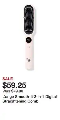 Ulta Beauty L'ange Smooth-It 2-in-1 Digital Straightening Comb offer