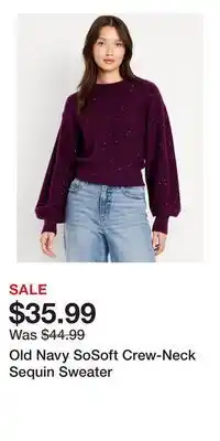 Old Navy Old Navy SoSoft Crew-Neck Sequin Sweater offer