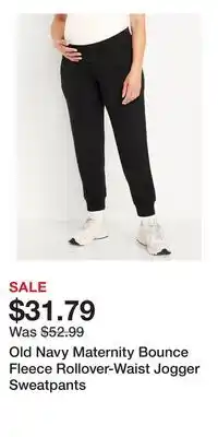 Old Navy Old Navy Maternity Bounce Fleece Rollover-Waist Jogger Sweatpants offer