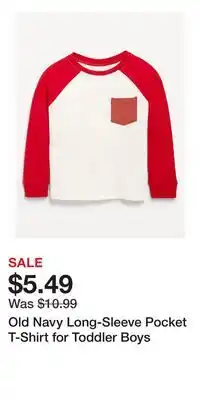 Old Navy Old Navy Long-Sleeve Pocket T-Shirt for Toddler Boys offer