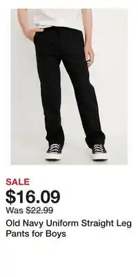 Old Navy Old Navy Uniform Straight Leg Pants for Boys offer