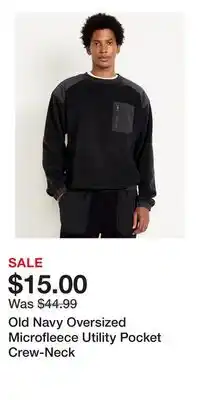 Old Navy Old Navy Oversized Microfleece Utility Pocket Crew-Neck offer