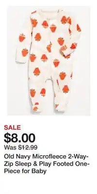 Old Navy Old Navy Microfleece 2-Way-Zip Sleep & Play Footed One-Piece for Baby offer