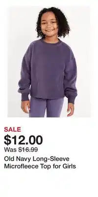 Old Navy Old Navy Long-Sleeve Microfleece Top for Girls offer