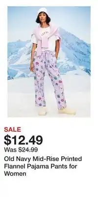 Old Navy Old Navy Mid-Rise Printed Flannel Pajama Pants for Women offer