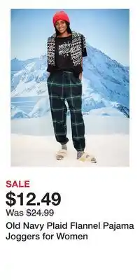 Old Navy Old Navy Plaid Flannel Pajama Joggers for Women offer