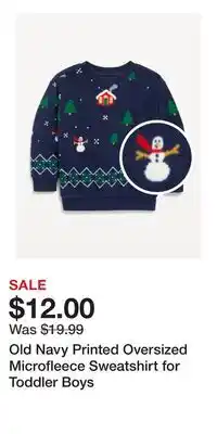 Old Navy Old Navy Printed Oversized Microfleece Sweatshirt for Toddler Boys offer
