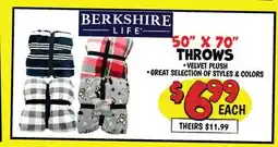 Ollie's BERKSHIRE LIFE 50 X 70 THROWS offer