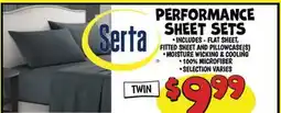 Ollie's SERTA PERFORMANCE SHEET SETS offer
