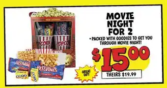 Ollie's MOVIE REDVIN NIGHT FOR 2 offer