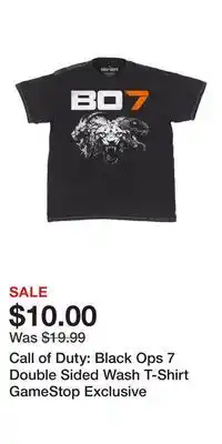 Game Stop Call of Duty: Black Ops 7 Double Sided Wash T-Shirt GameStop Exclusive offer