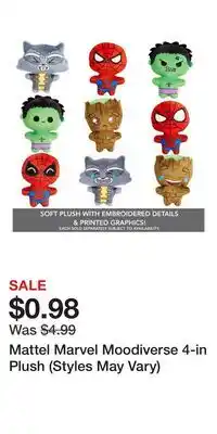 Game Stop Mattel Marvel Moodiverse 4-in Plush (Styles May Vary) offer