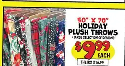 Ollie's 50 X 70 HOLIDAY PLUSH THROWS offer