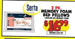 Ollie's Serta 2 PK. MEMORY FOAM-BED PILLOWS offer