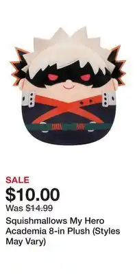 Game Stop Squishmallows My Hero Academia 8-in Plush (Styles May Vary) offer