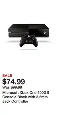 Game Stop Microsoft Xbox One 500GB Console Black with 3.5mm Jack Controller offer