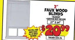 Ollie's 2 FAUX WOOD BLINDS offer