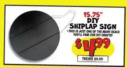 Ollie's 15.75 DIY SHIPLAP SIGN offer