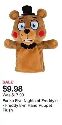 Game Stop Funko Five Nights at Freddy's - Freddy 8-in Hand Puppet Plush offer