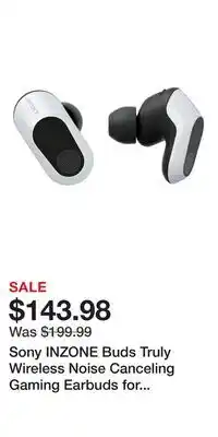 Game Stop Sony INZONE Buds Truly Wireless Noise Canceling Gaming Earbuds for PlayStation 5 and PC - White offer