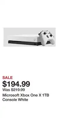 Game Stop Microsoft Xbox One X 1TB Console White offer
